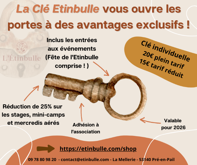 Clé de l’Étinbulle 2026 (plein tarif) / Adhésion